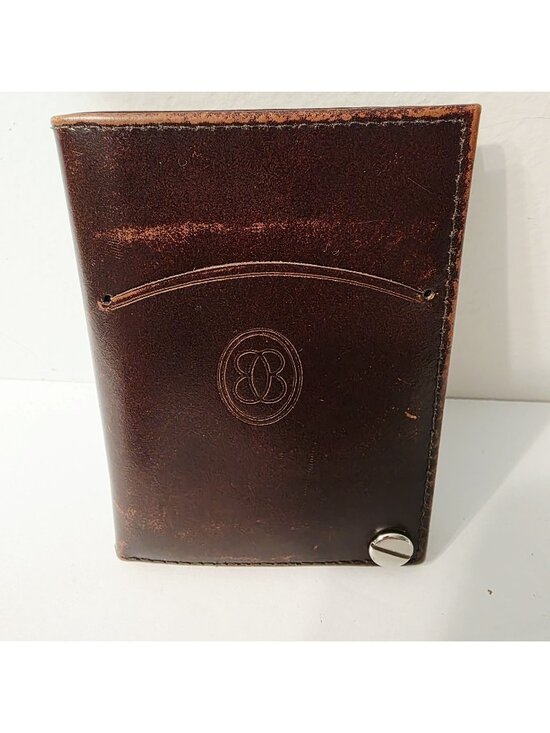 Buxton Handbags - Vtg Buxton Brown Leather Swivel Fan Photo Picture Card Wallet Holder 10 Inserts